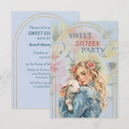 Convites Sweet Sixteen Daughter Birthday Blonde Invitation