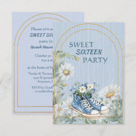 Convites Sweet Sixteen Daughter Birthday Boots Invitation