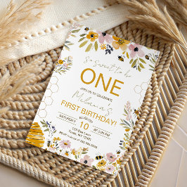Convites Sweet to Bee One First Birthday Invite
