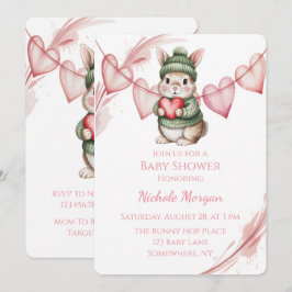 Convites Sweet Watercolor Bunny Baby Shower 