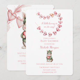 Convites Sweet Watercolor Bunny Baby Shower 