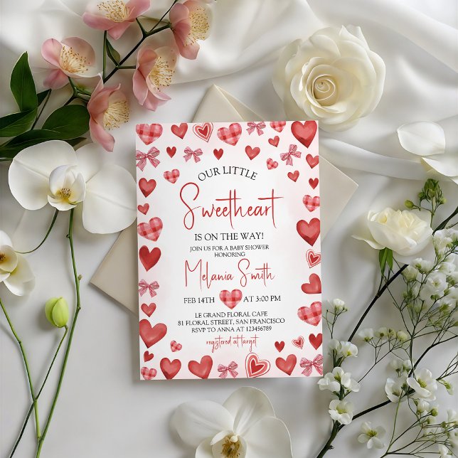 Convites Sweetheart Baby Shower Invitation (Criador carregado)
