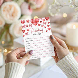Convites Sweetheart Baby Shower Predictions Card