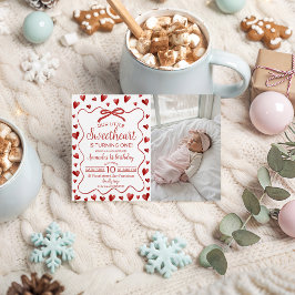 Convites Sweetheart First Birthday Invitation Photo