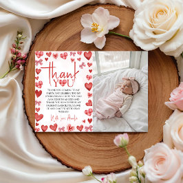 Convites Sweetheart First Birthday Photo Thank You Card