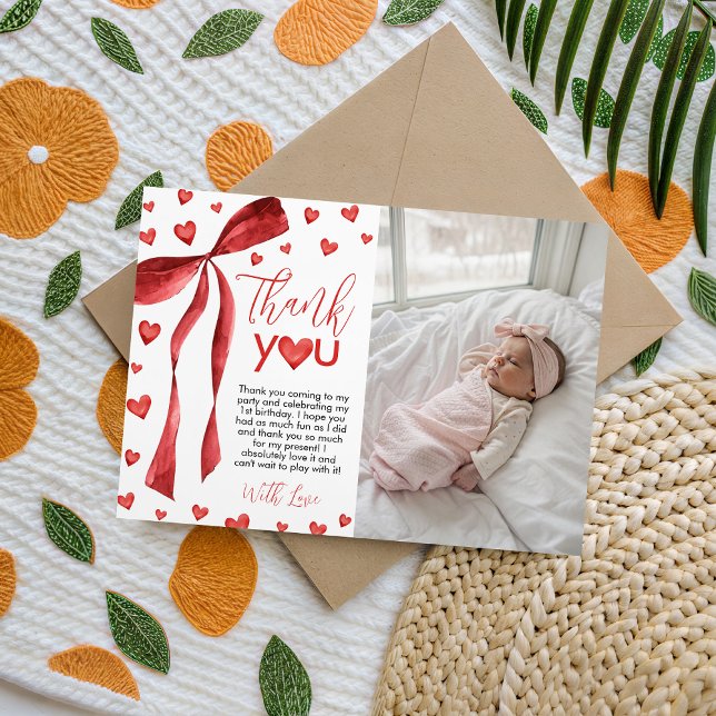 Convites Sweetheart Photo Thank You Card (Criador carregado)