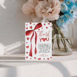 Convites Sweetheart Red Bow Thank You Card