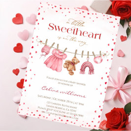 Convites Sweetheart valentine's clothesline baby shower