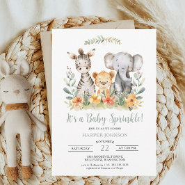 Convites Swegle Safari Baby Sprinkle Invitation