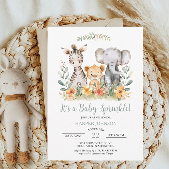 Convites Swegle Safari Baby Sprinkle Invitation (Criador carregado)