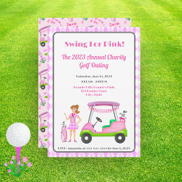 Convites Swing For Pink Torneio de Golfe Conscientização so