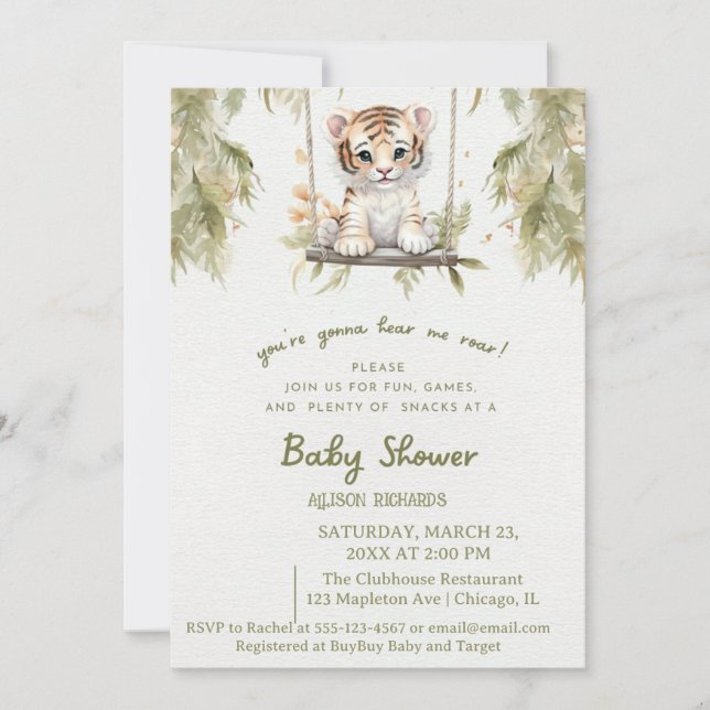 Convites Swinging Safari: Aventura Selvagem do Filhote de L (Frente)