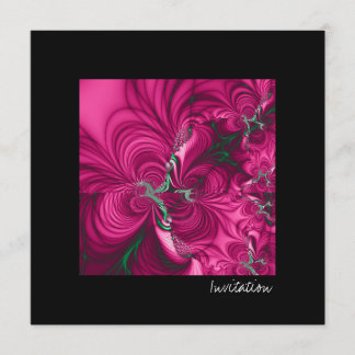 Convites Swirly · Arte do Fractal · Rosa & verde