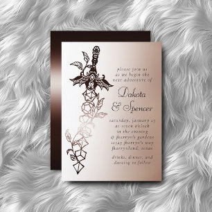 Convites Sword RPG Copper Fantasy Tabletop Gamer Dice