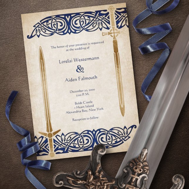 Convites Swords Celtic Wedding (Criador carregado)