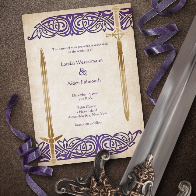 Convites Swords Celtic Wedding (Criador carregado)