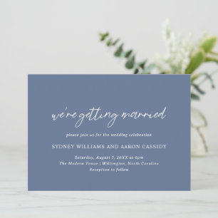 Convites Sydney Dusty Blue Modern Wedn