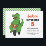 Convites T-Rex Bike Cute Kids Dinossaur Aniversário<br><div class="desc">Design para crianças,  meninos ou meninas que amam dinossauros,  desenhos animados de dino,  T-rex e outras espécies de dinossauros. Perfeito para a festa de aniversário do tema Jurássico. Você pode personalizar o texto para ajustado outras ocasiões.</div>