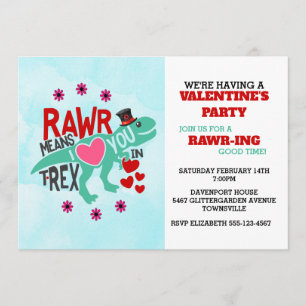Convites T-Rex em uns namorados engraçados bonitos de