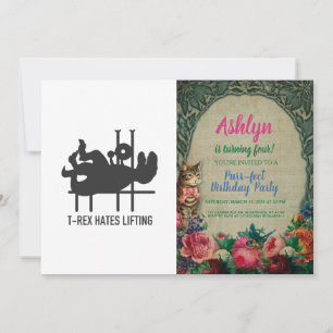 Convites T-rex odeia elevação - Escolher cor de fundo