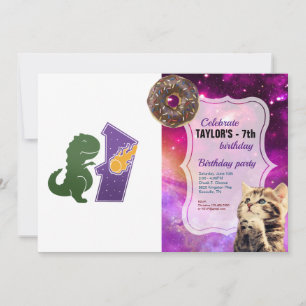 Convites T rex play - Escolher cor de fundo