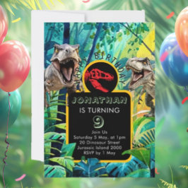 Convites T-Rex tacular Aniversário