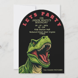 Convites T-Rex Themed Boy Birthday Invitation