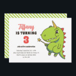 Convites T-Rex Unicorn Fairy Kids Dinossaur Aniversário<br><div class="desc">Design para crianças,  meninos ou meninas que amam dinossauros,  desenhos animados de dino,  T-rex e outras espécies de dinossauros. Perfeito para a festa de aniversário do tema Jurássico. Você pode personalizar o texto para ajustado outras ocasiões.</div>