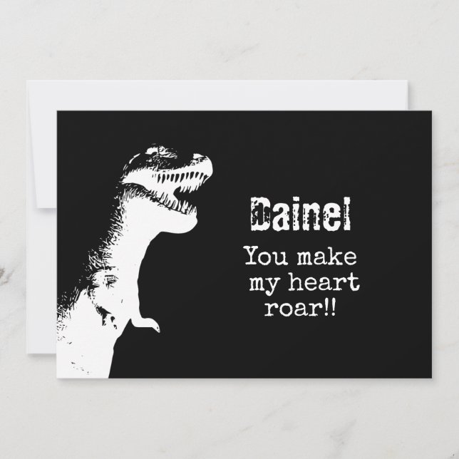 Convites T-Rex Valentine (Frente)