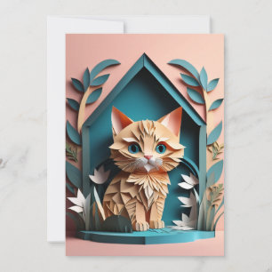 Convites T-shirt de Design de Kitten de Art. 3D