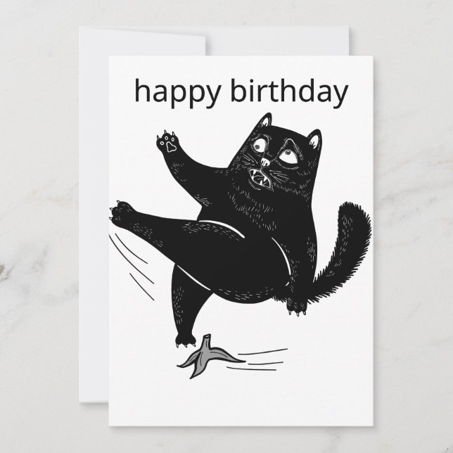 Convites Tabby Cat Birthday Card, Cat de aniversário de gat (Frente)