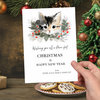 Convites Tabby Kat Christmas Greetings Card