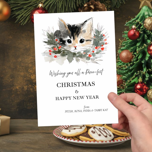 Convites Tabby Kat Christmas Greetings Card (Criador carregado)