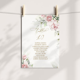 Convites Tabela Blush & Eucalyptus Número 10 Quadro