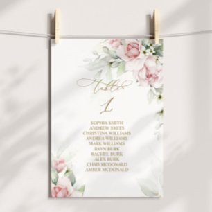 Convites Tabela Blush & Eucalyptus Número 1 Gráfico Sentado