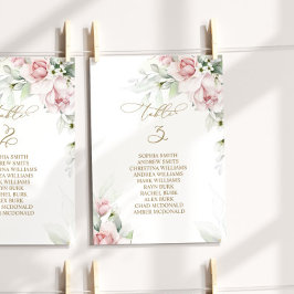 Convites Tabela Blush & Eucalyptus Número 3 Quadro