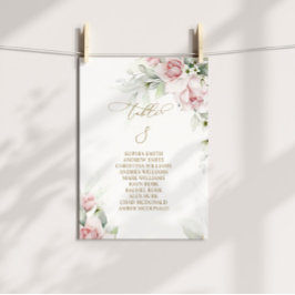 Convites Tabela Blush & Eucalyptus Número 8 Quadro Sentado