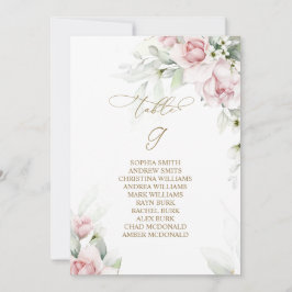 Convites Tabela Blush & Eucalyptus Número 9 Quadro