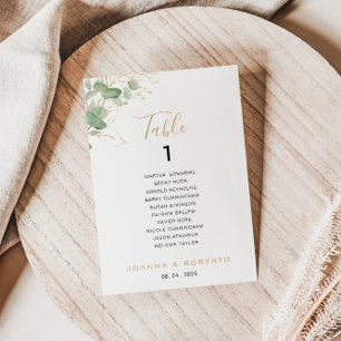 Convites Tabela Clássica Eucalyptus Número 1 Gráfico de Seç
