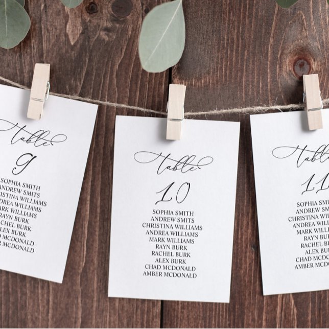 Convites Tabela de Caligrafia Elegante Número 10 Gráfico de (Criador carregado)