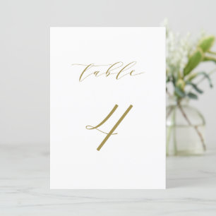 Convites Tabela de Casamento de Script Minimalista Dourada