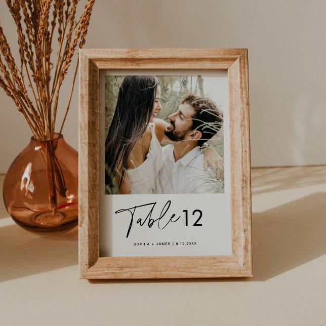 Convites Tabela de fotos minimalista EVERLEIGH 5x7 (Criador carregado)