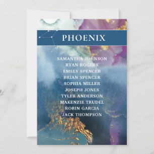 Convites Tabela de Números da Phoenix Carta Celestial de As