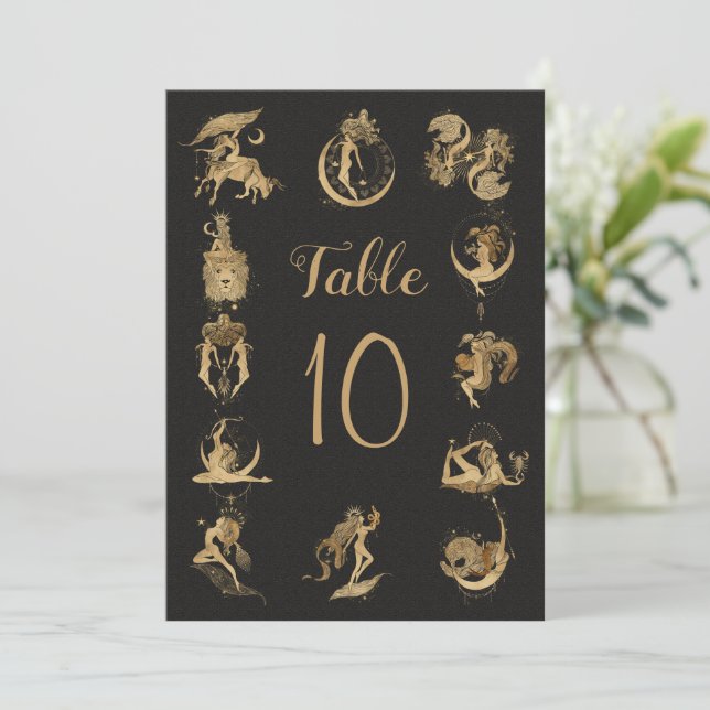 Convites Tabela de Números de Assinaturas do Zodíaco (Em pé/Frente)