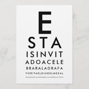 Convites Tabela de Optometria de Oftalmologia Personalizada