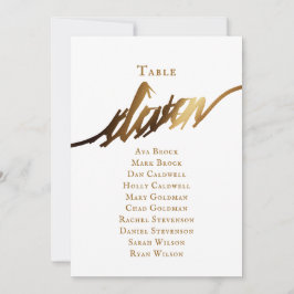 Convites Tabela de Script Elegante Dourada Número 11 Gráfic