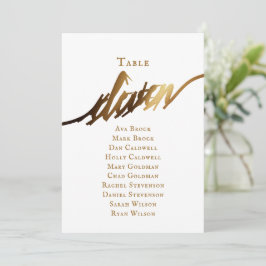Convites Tabela de Script Elegante Dourada Número 11 Gráfic