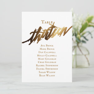Convites Tabela de Script Elegante Dourada Número 13 Gráf
