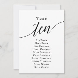 Convites Tabela de Script Elegante Preto Número 10 Gráfico 