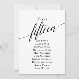 Convites Tabela de Script Elegante Preto Número 15 Gráfico 